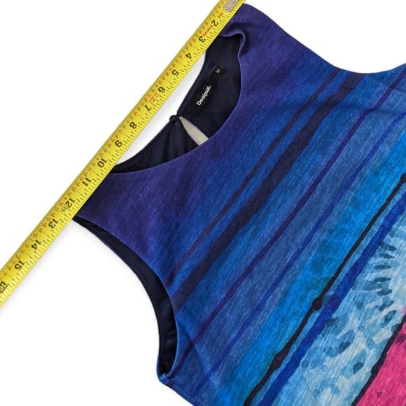 Desigual Sunset Stripe Sheath Dress Medium cobalt magenta - Picture 3 of 11